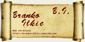 Branko Ilkić vizit kartica